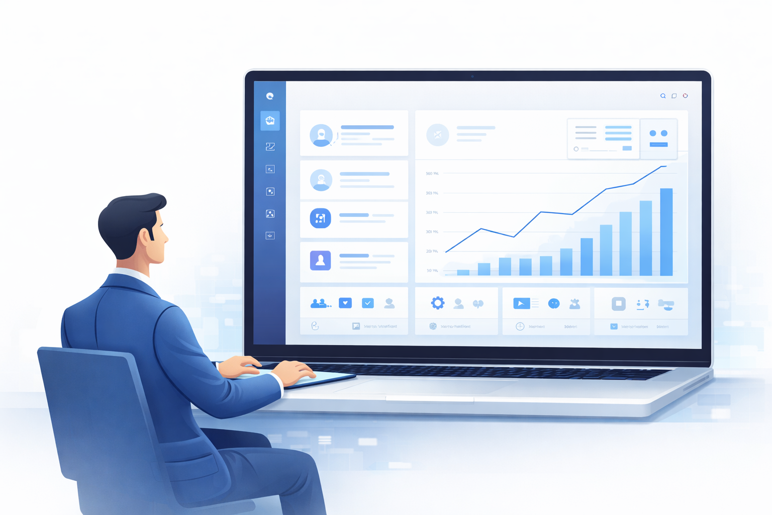 Business digitalization dashboard illustration